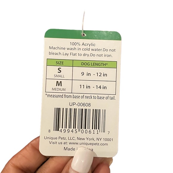 Unique Petz Buffalo Red Plaid Knit Small 11-14 lb Dog Sweater - Picture 4 of 5